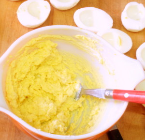 Beat egg yolks with Mayonnaise - inhabitedkitchen.com