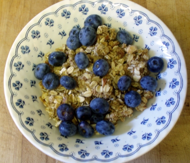 Homemade UnsweetenedGranola with Blueberries - www.inhabitedkitchen.com