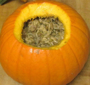 Stuffeed pumpkin, ready to roast - www.inhabitedkitchen.com