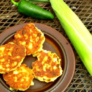 Double Corn Fritters with corn and jalapeno