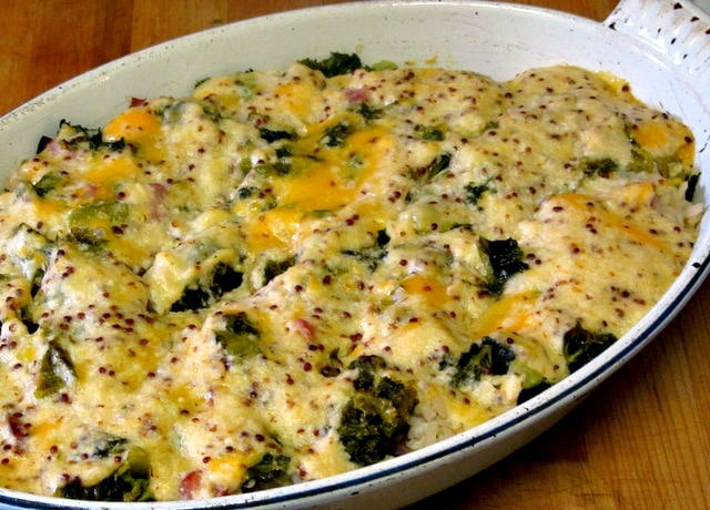 Ham, cheese, and kale bake - ww.inhabitedkitchen