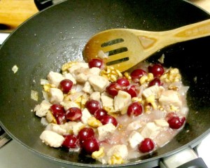 Set off the rich flavor of pork and walnuts with the delightfully tart taste of sour cherries, for a quick and easy - but interesting - meal. www.inhabitedkitchen.com