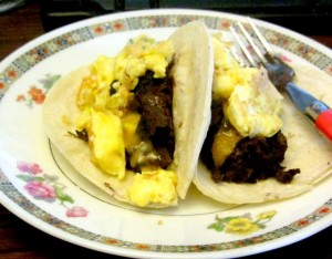 Black beans and egg breakfast tacos - www.inhabitedkitchen.com