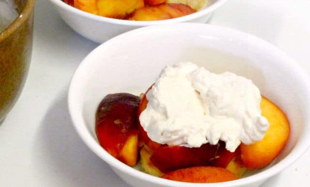 Luscious, rich, sweet without added sugar, peach shortcake - and gluten free, as well - a wonderful summer treat! www.inhabitedkitchen.com