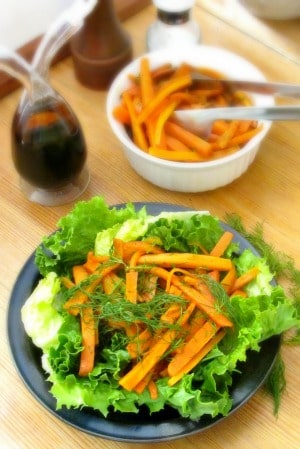 Lightly cooked, tender crisp carrots, marinated for flavor, perfect to add to salads, or alone as a side dish! 