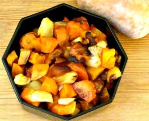 Roast Vegetables - an easy make ahead dish to use in a Modular Meal Plan, to simplify holiday cooking!