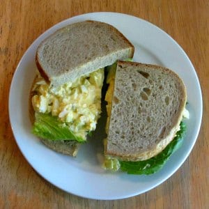 Egg salad sandwich on rye bread