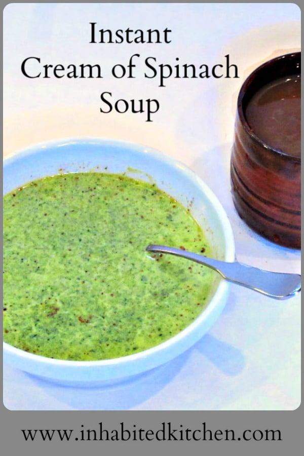 Instant soup doesn't have to come out of a can or box. You can make Instant Cream of Spinach Soup from scratch for a quick cup with lunch!